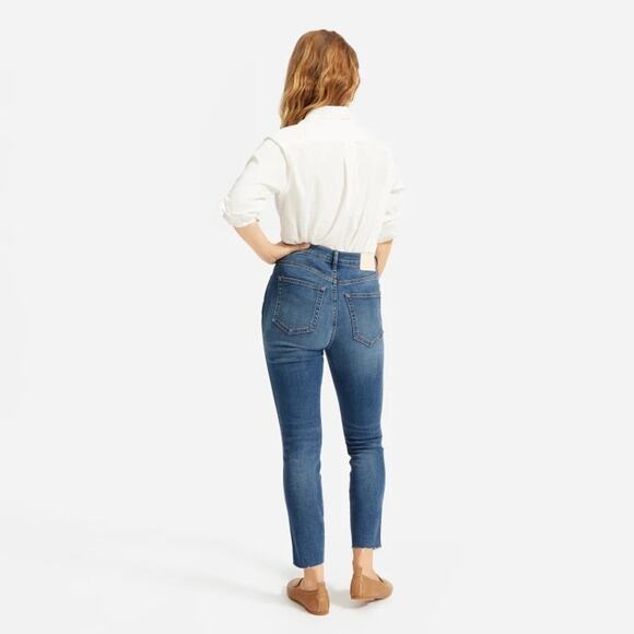 Everlane The Authentic Stretch Vintage High Rise Skinny Button Fly Denim Jeans - Picture 3 of 8